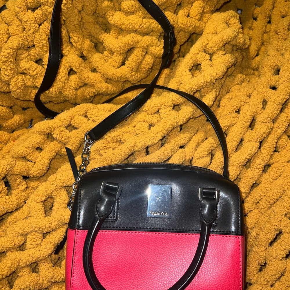 Calvin Klein Pink and Black Crossbody Bag